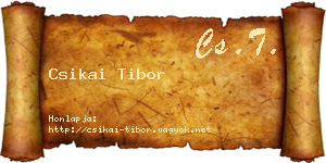 Csikai Tibor névjegykártya